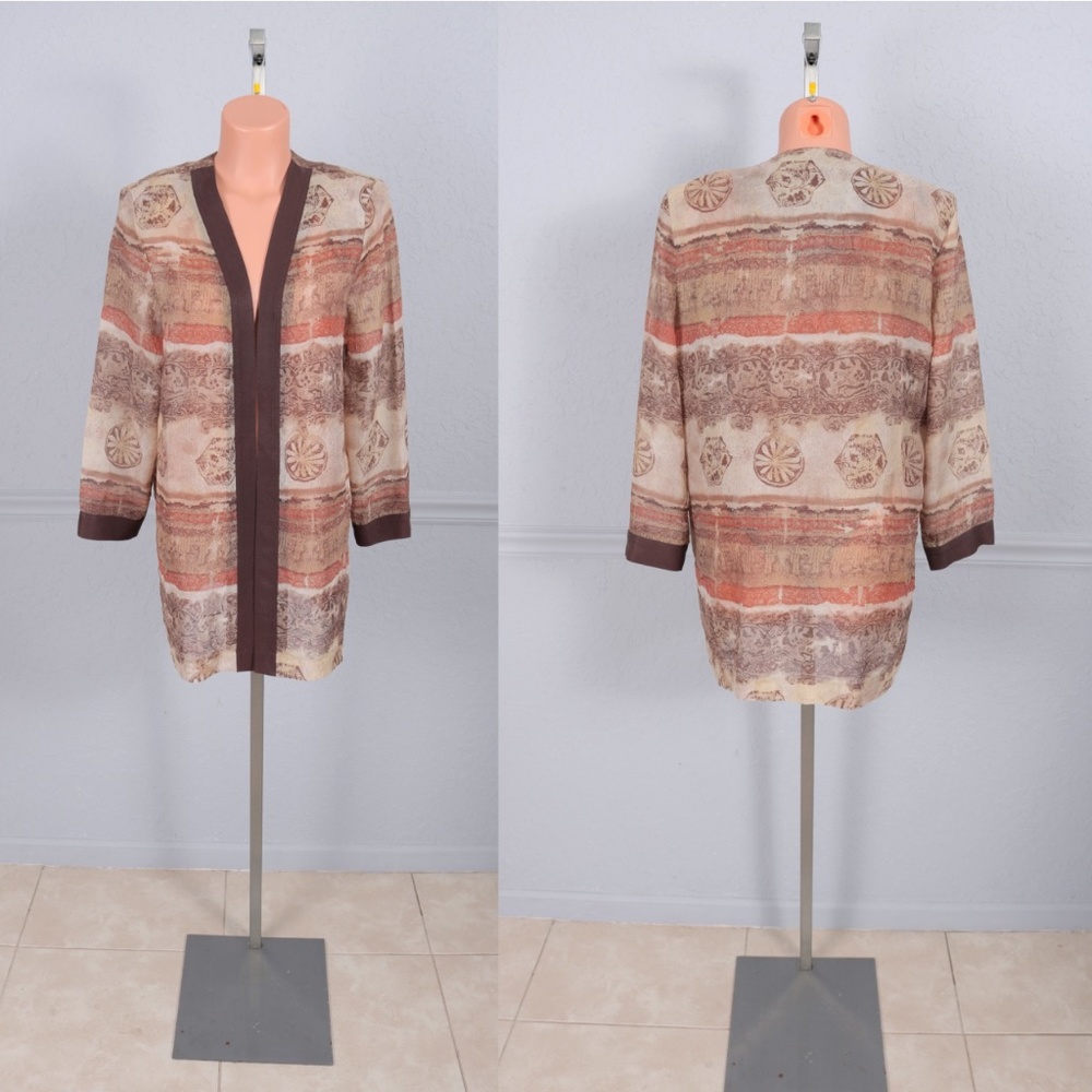 Vintage 80s Semi Sheer Rayon Suit Jacket Blazer